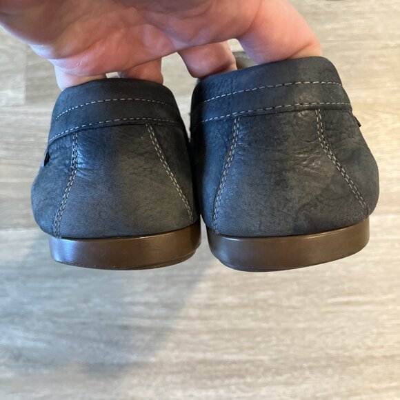 Mephisto Shoes Mens 9.5 Gray Leather Cool-Air Moccasin Loafers Comfort Casual - Picture 6 of 9